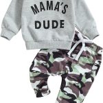 Toddler Baby Boy Clothes Camo Pant Set Long Sleeve Letter Sweatshirt and Camouflage Jogger Pants Infant Boy Outfits